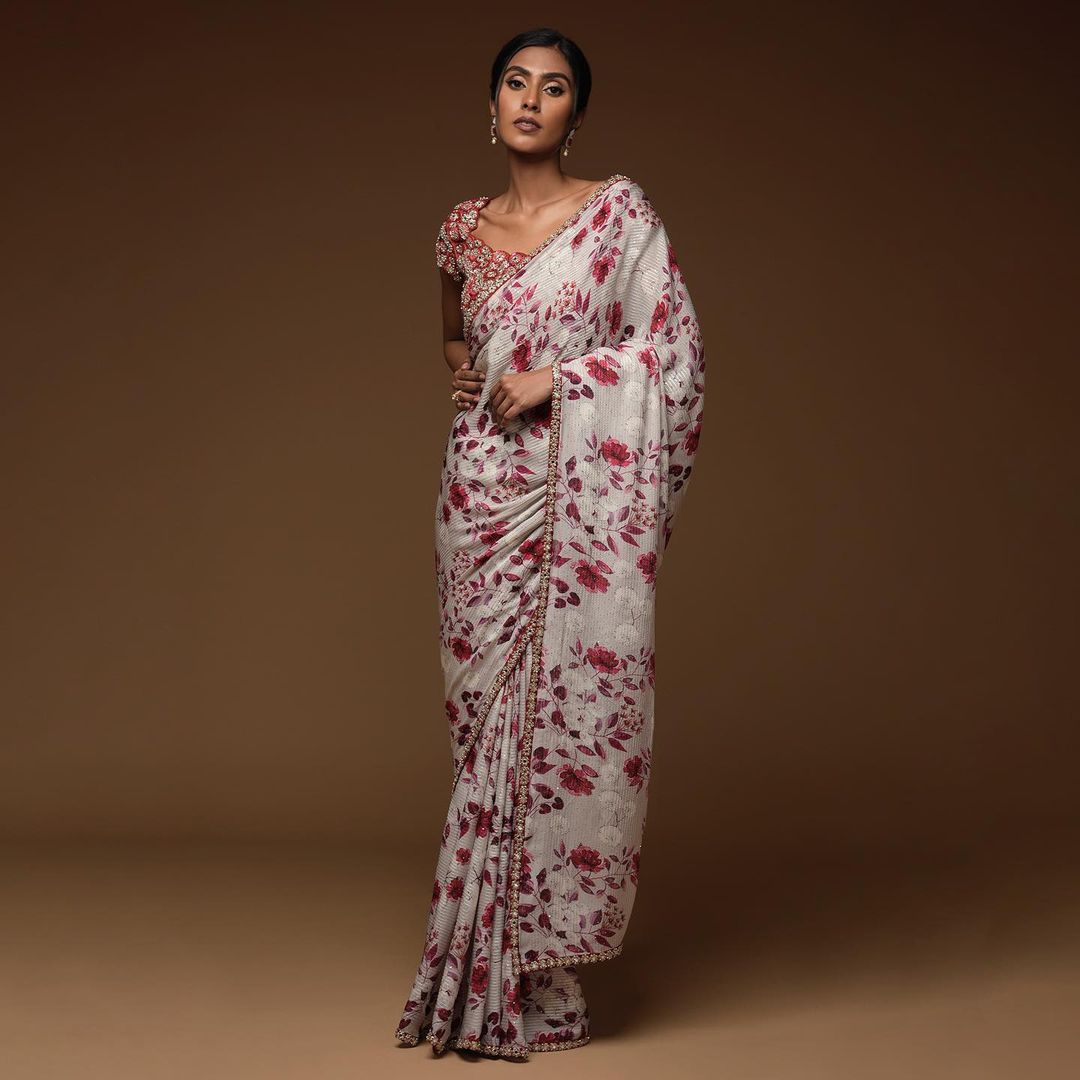 Vichitra Silk Saree with digital print
