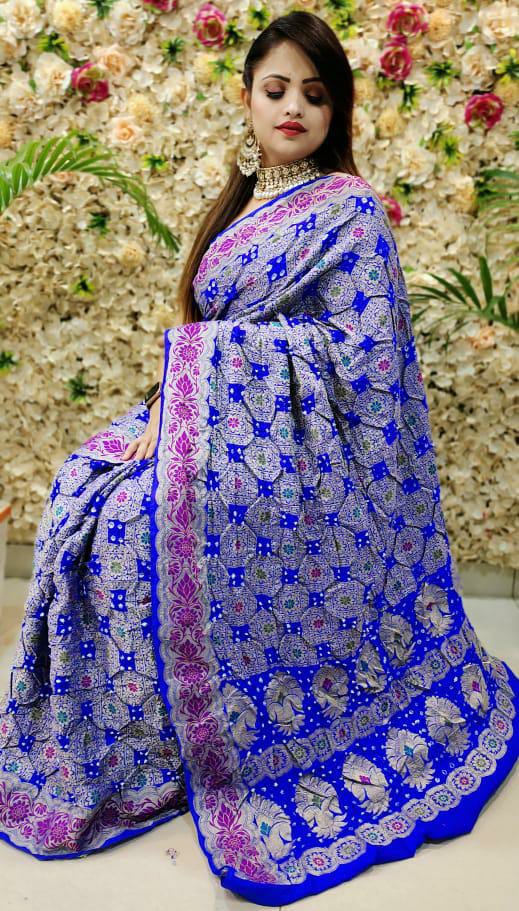 Bandhej Banarasi Saree