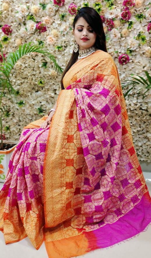 Bandhej Banarasi Saree