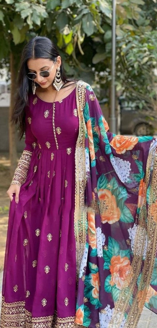 Fox Georgette embroidered Gown