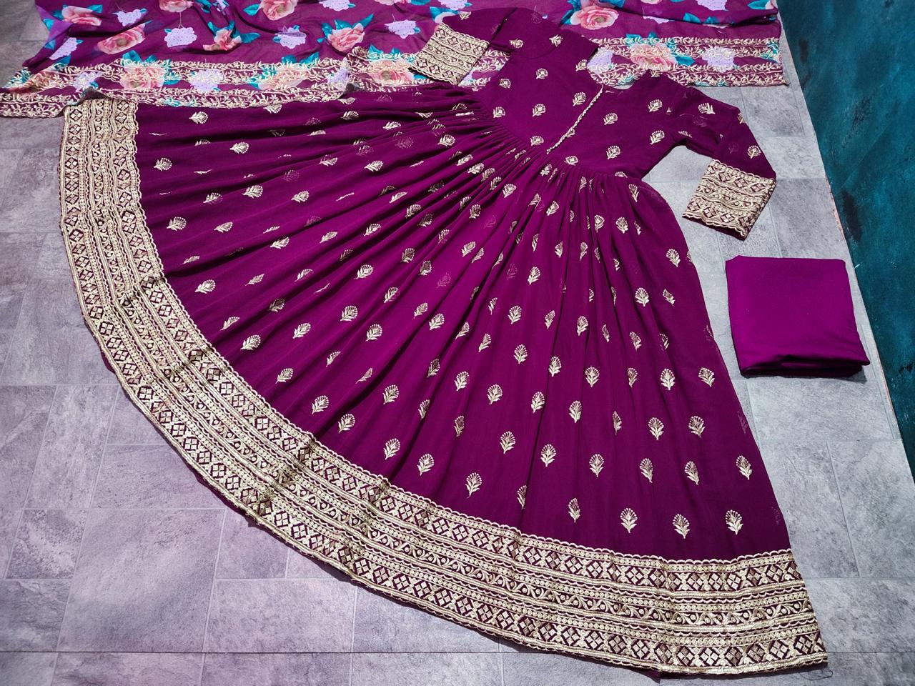 Fox Georgette embroidered Gown