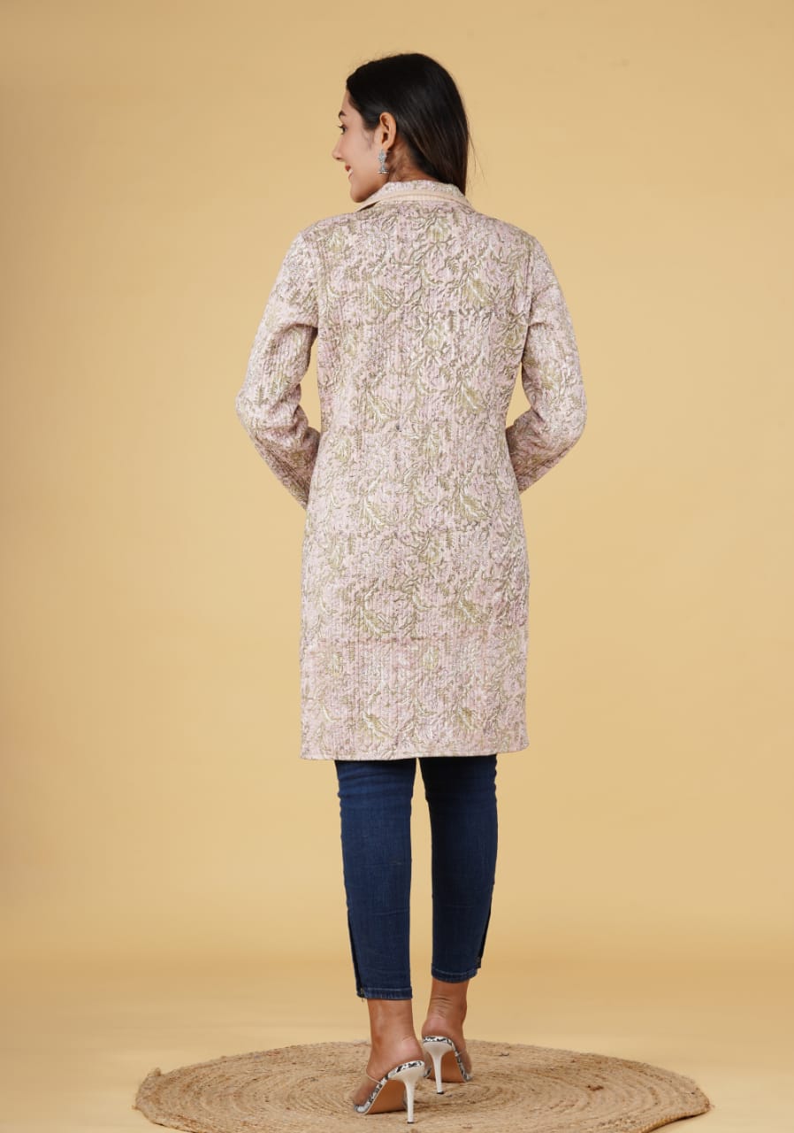 Reversible quilt long jackets