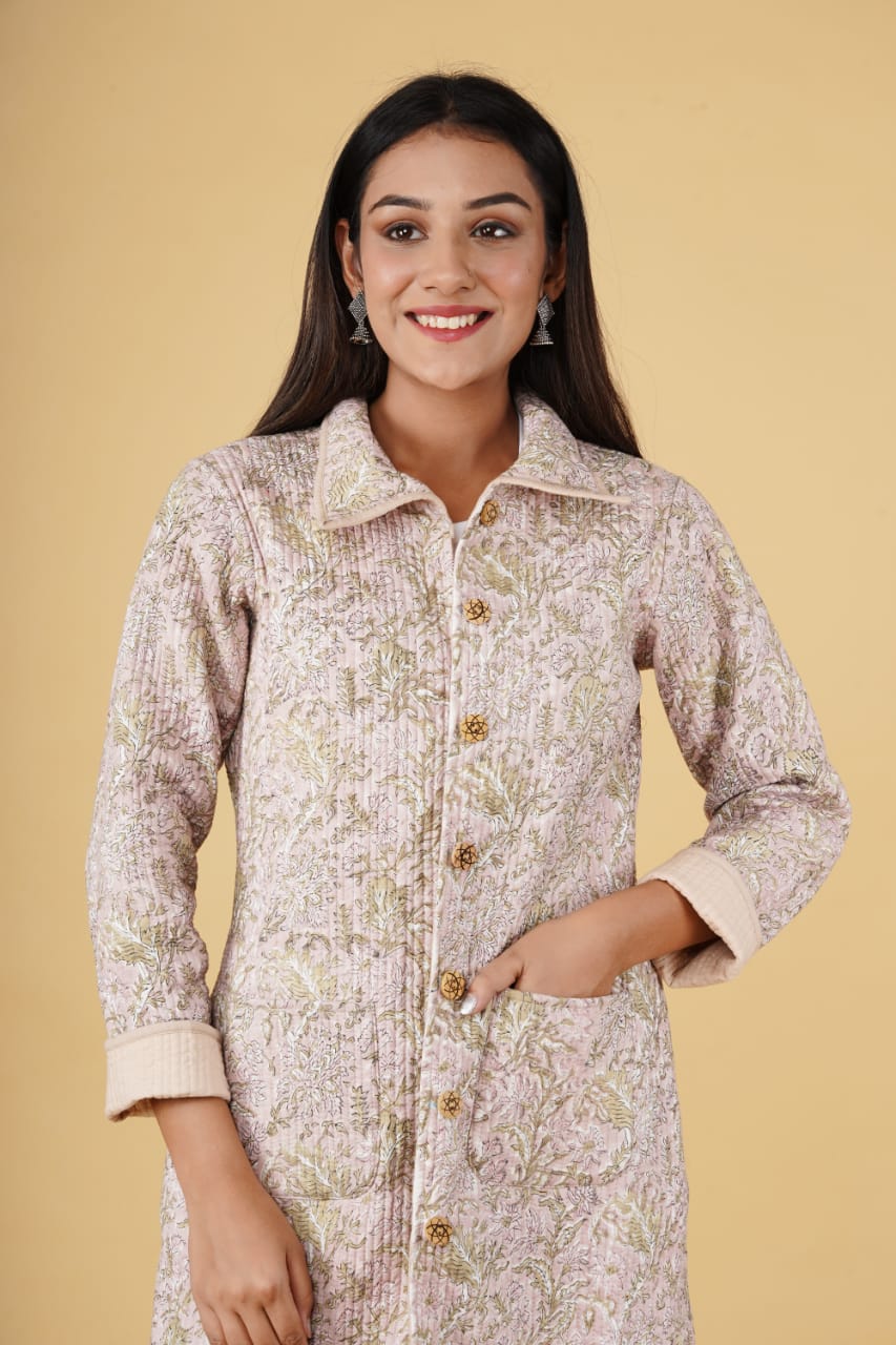 Reversible quilt long jackets