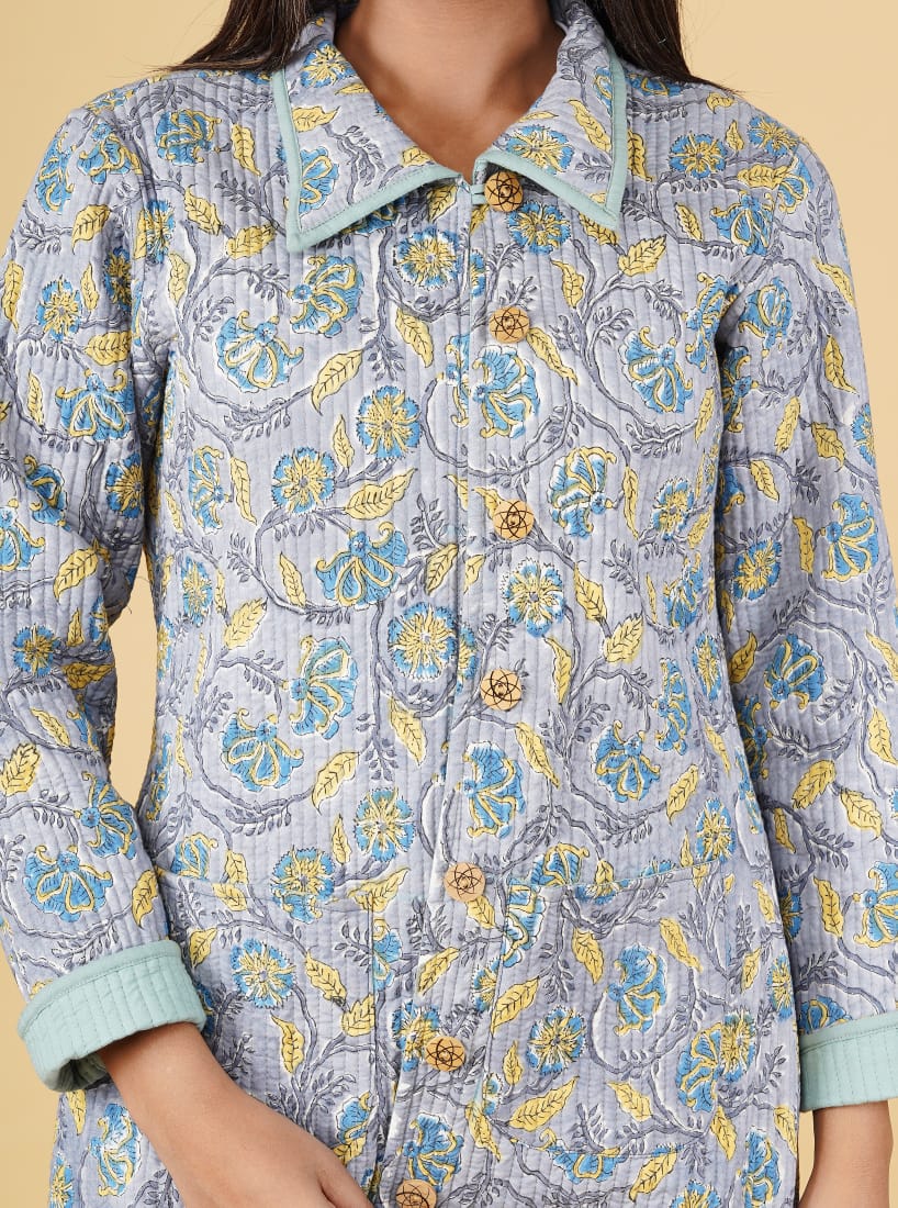 Reversible quilt long jackets