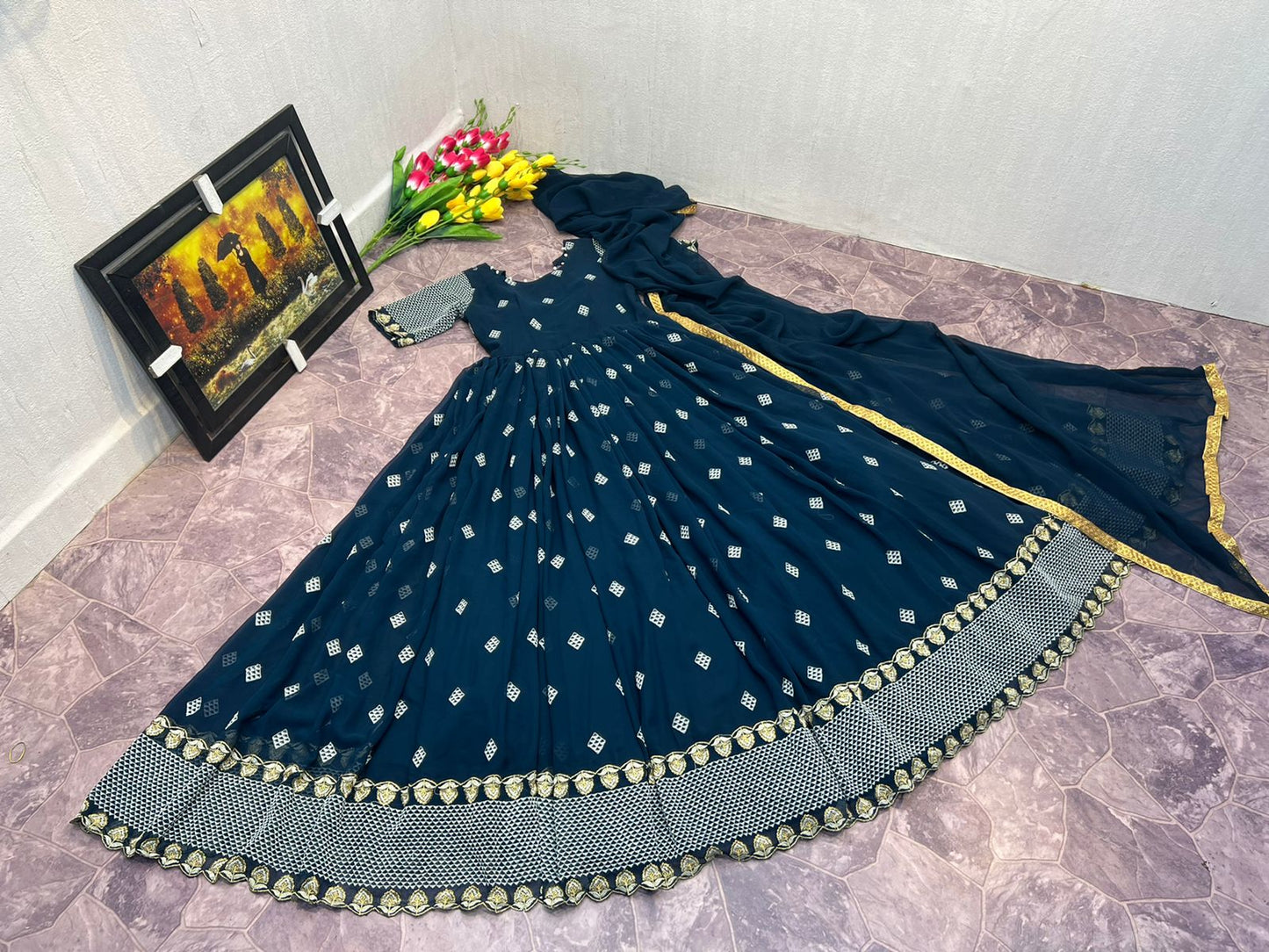 Gown and Dupatta