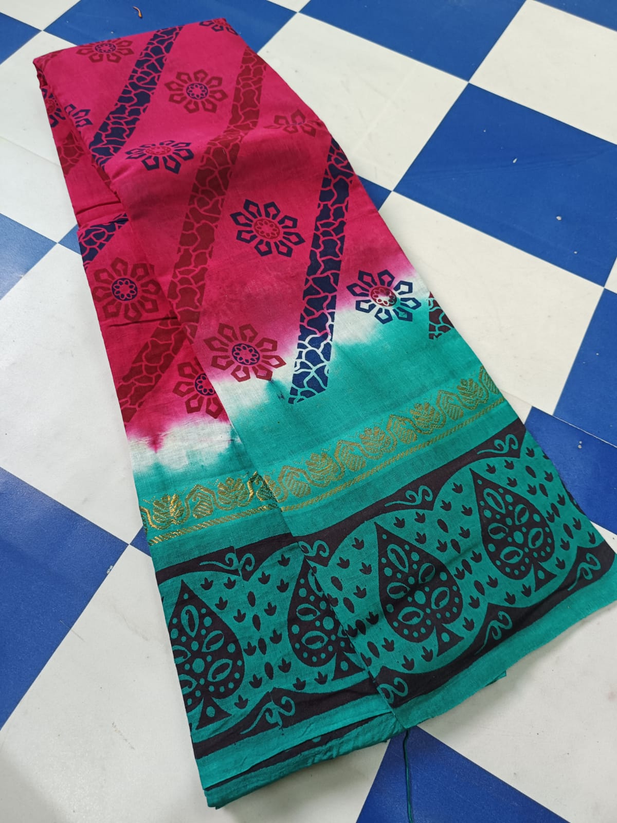 Kazipet border print cotton sarees