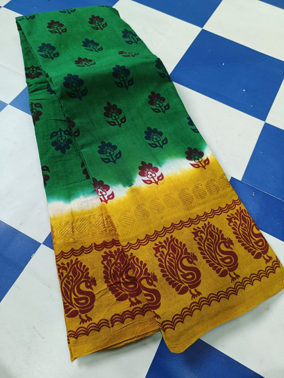 Kazipet border print cotton sarees