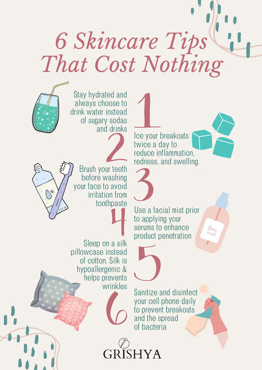 6 Skin Care Tips that cost Nothing