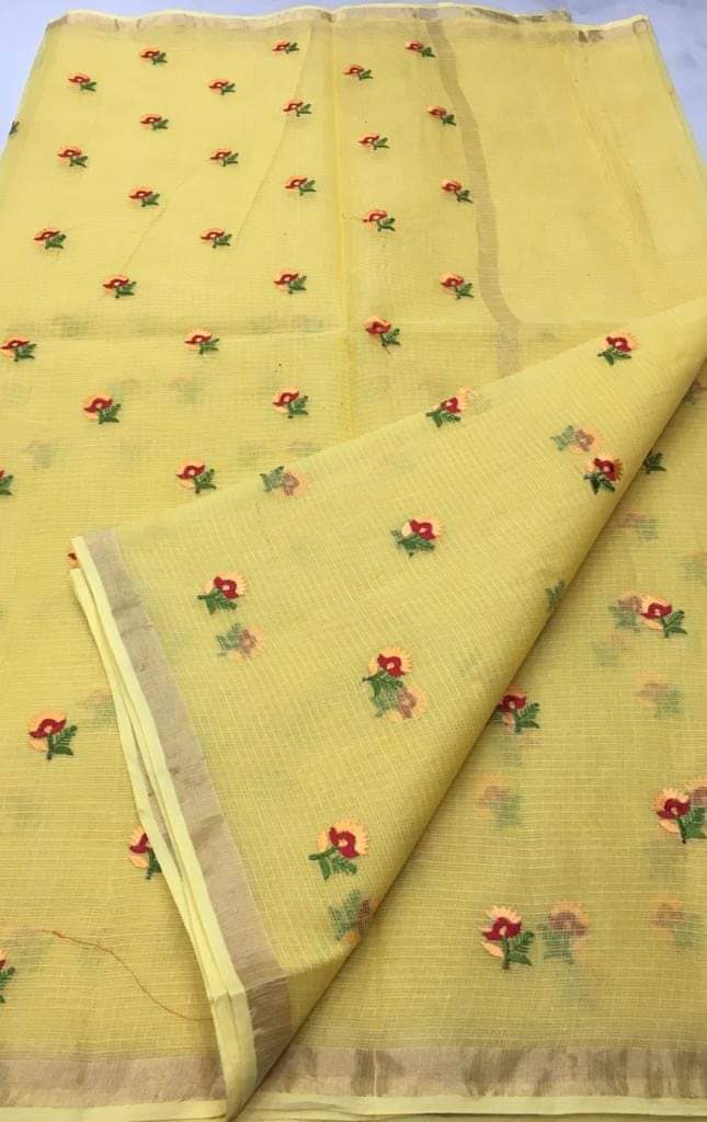 Kota Doria Cotton embroidered saree