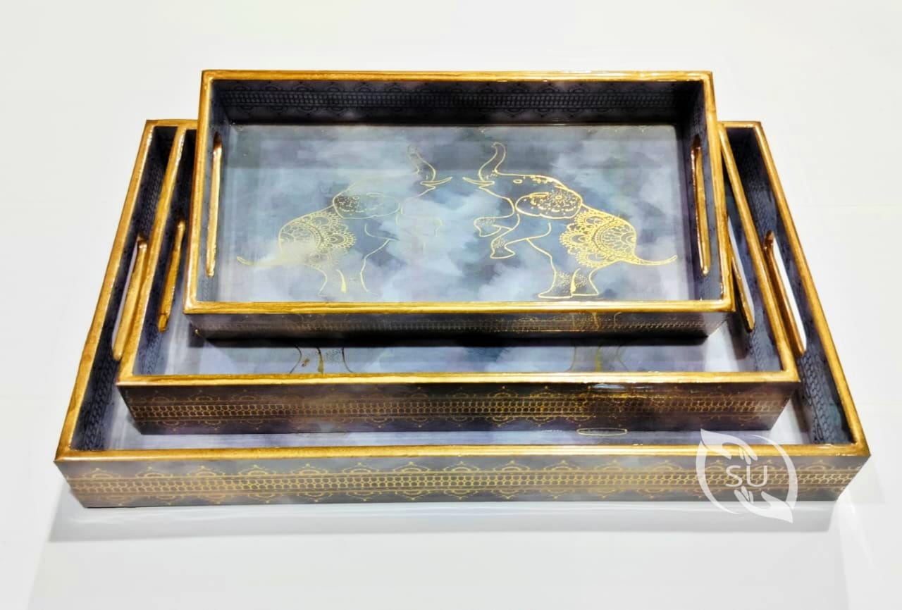Golden Sheet meena work tray set