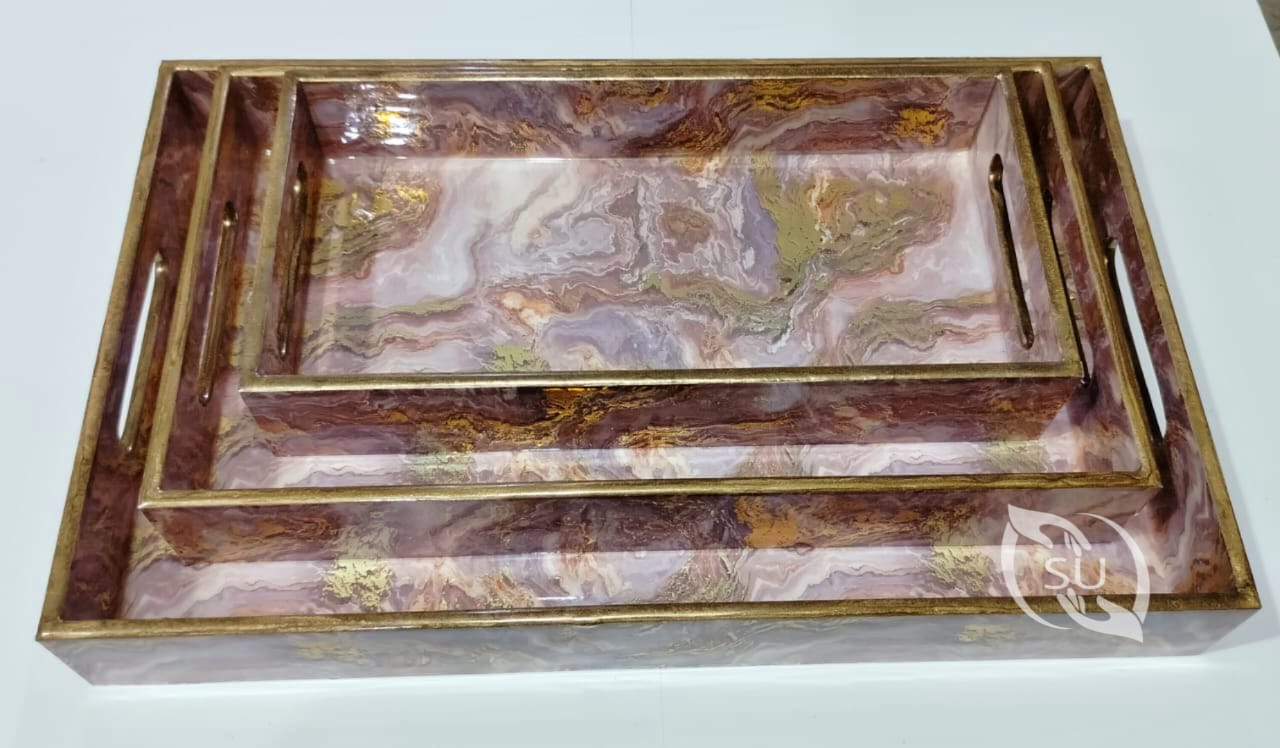 Golden Sheet meena work tray set