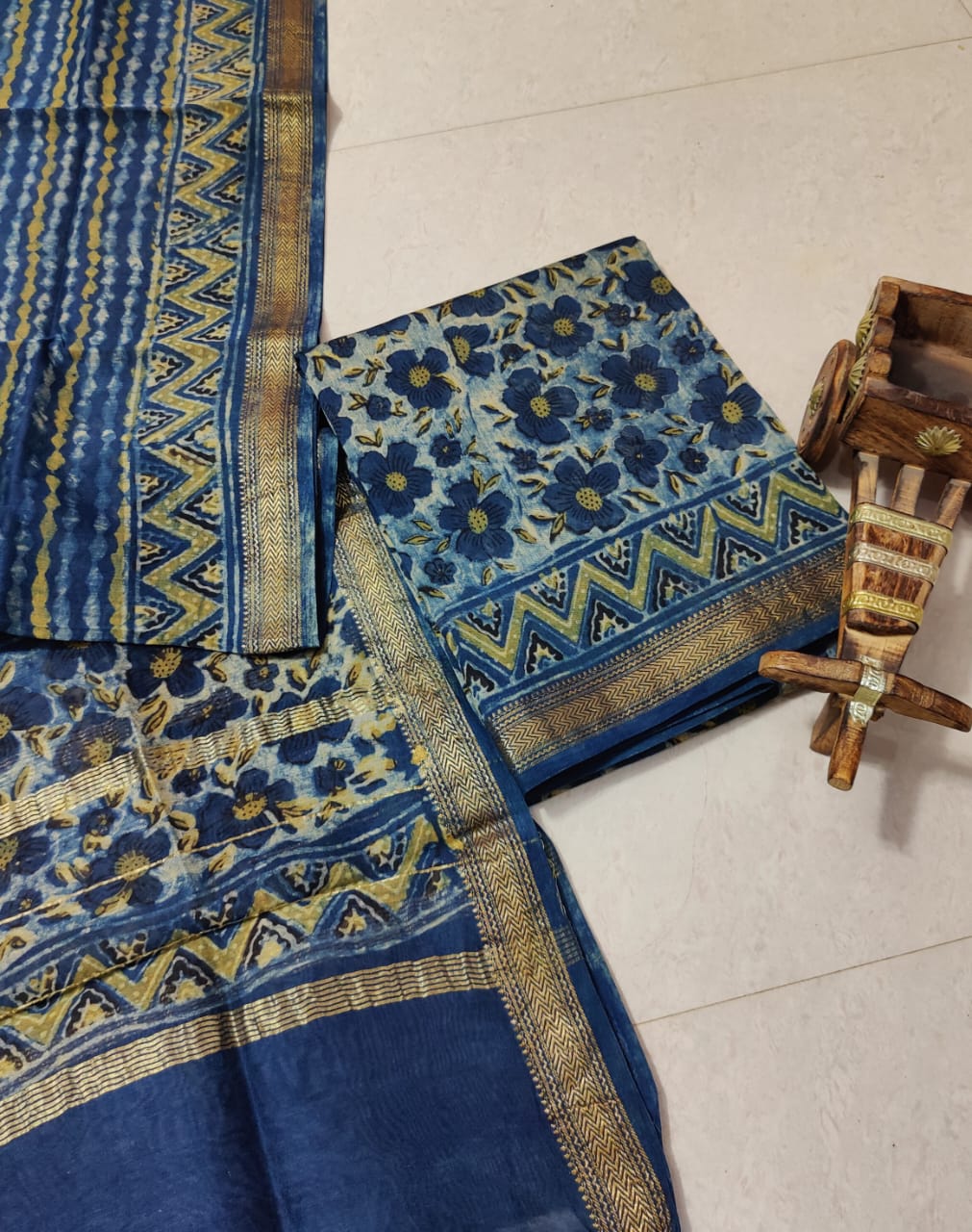 Maheshwari silk suits with hand stitched shibori work