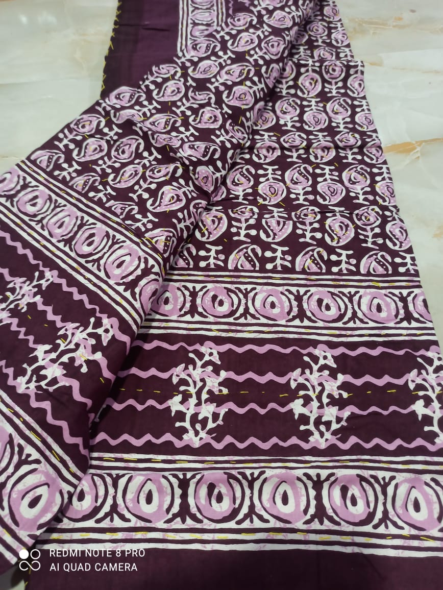 Cotton Kantha Work Single Bed Rajai