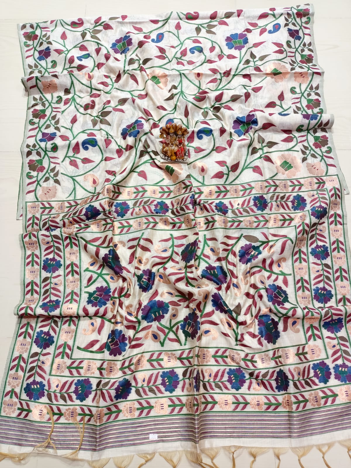 Jamdani Tusser silk saree