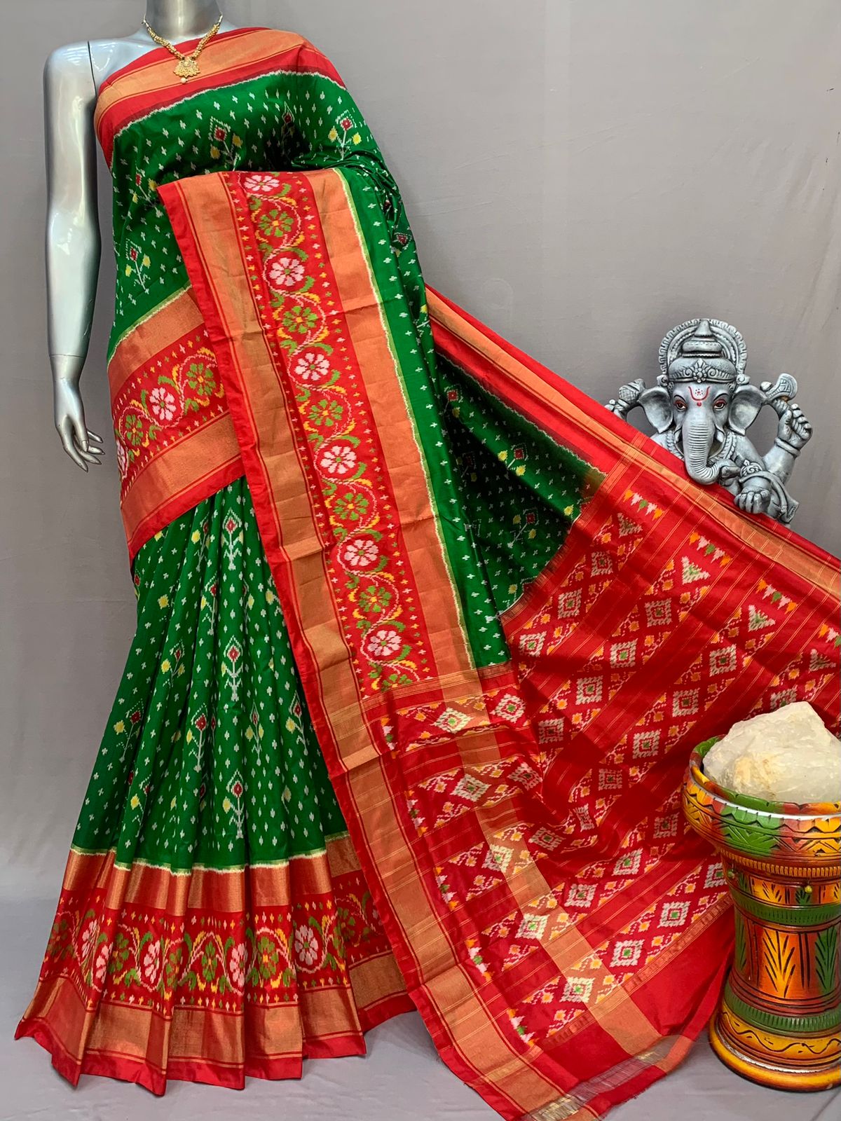 Double Weaved Ikat Silk Sarees