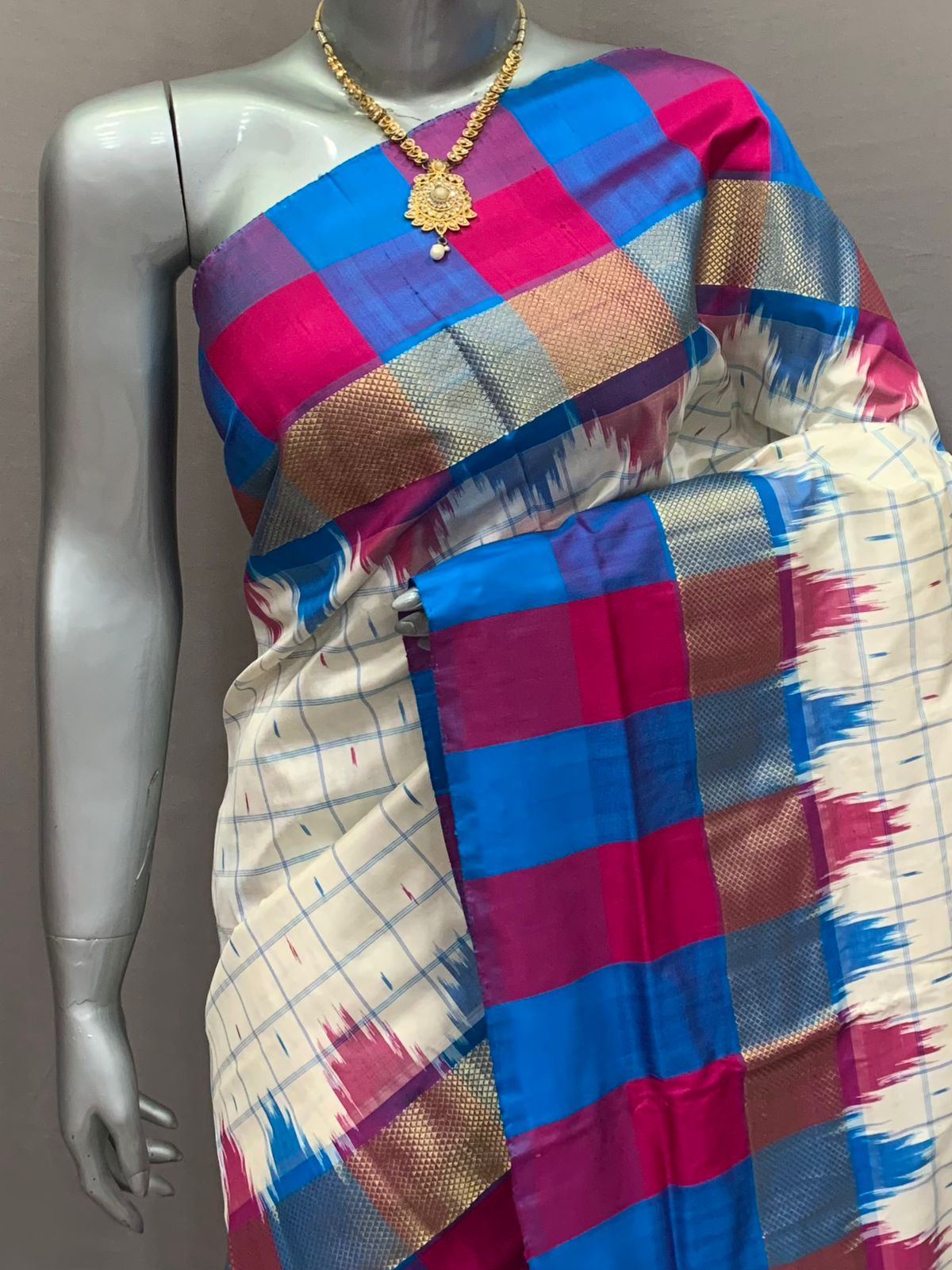 Double Weaved Ikat Silk Sarees