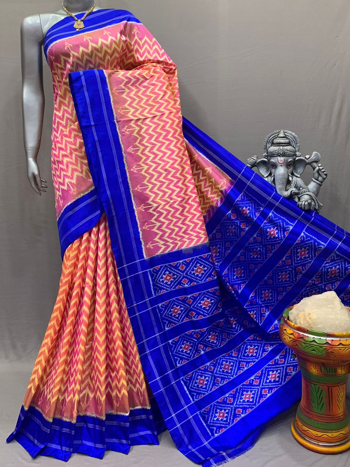 Double Weaved Ikat Silk Sarees