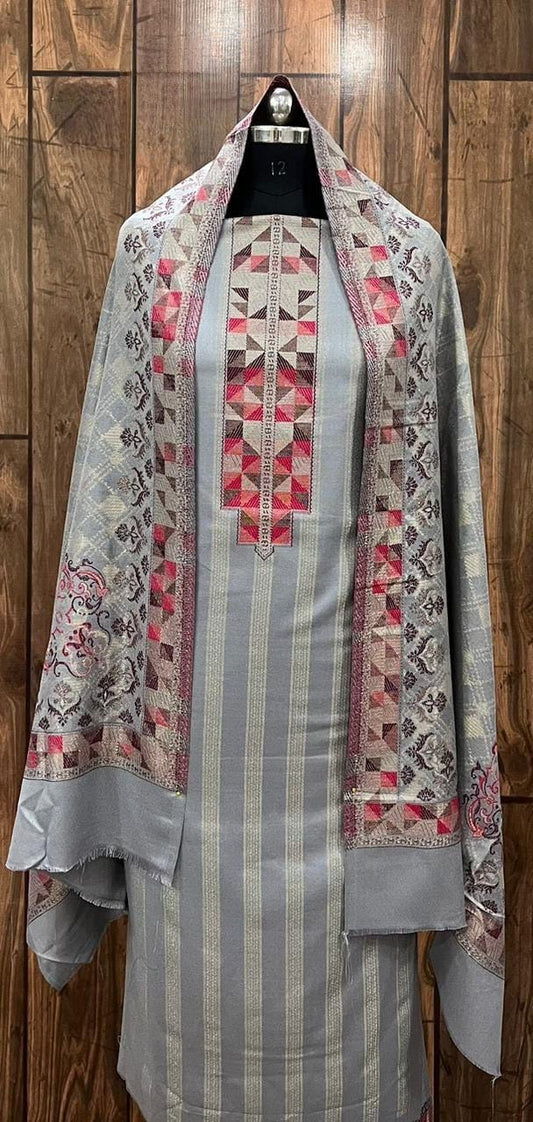 Pashmina Kani Suits with Phulkari Design Stole