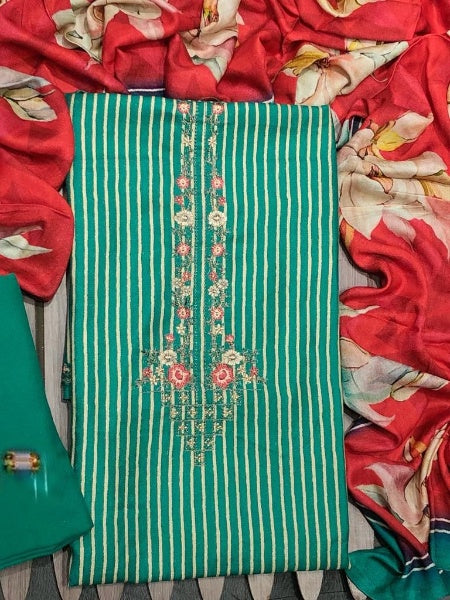 Pashmina Print Embroidered Suits