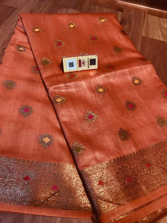 Pure Tussar Banarasi Munga Silk Saree