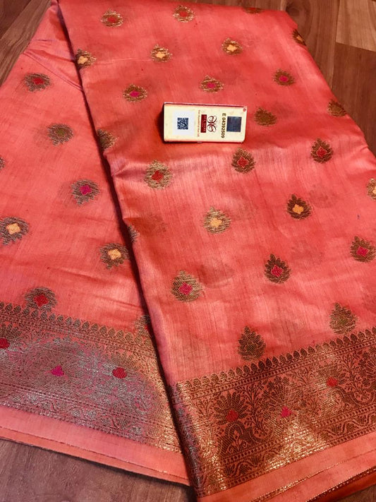 Pure Tussar Banarasi Munga Silk Saree