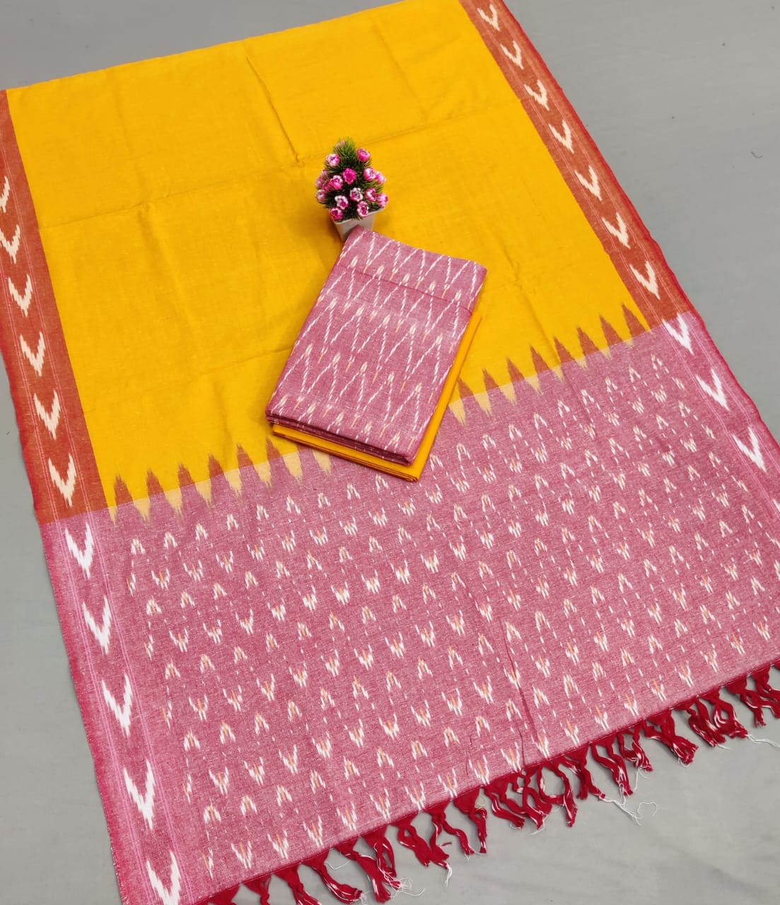 Pochampalli pure ikat cotton dress materials