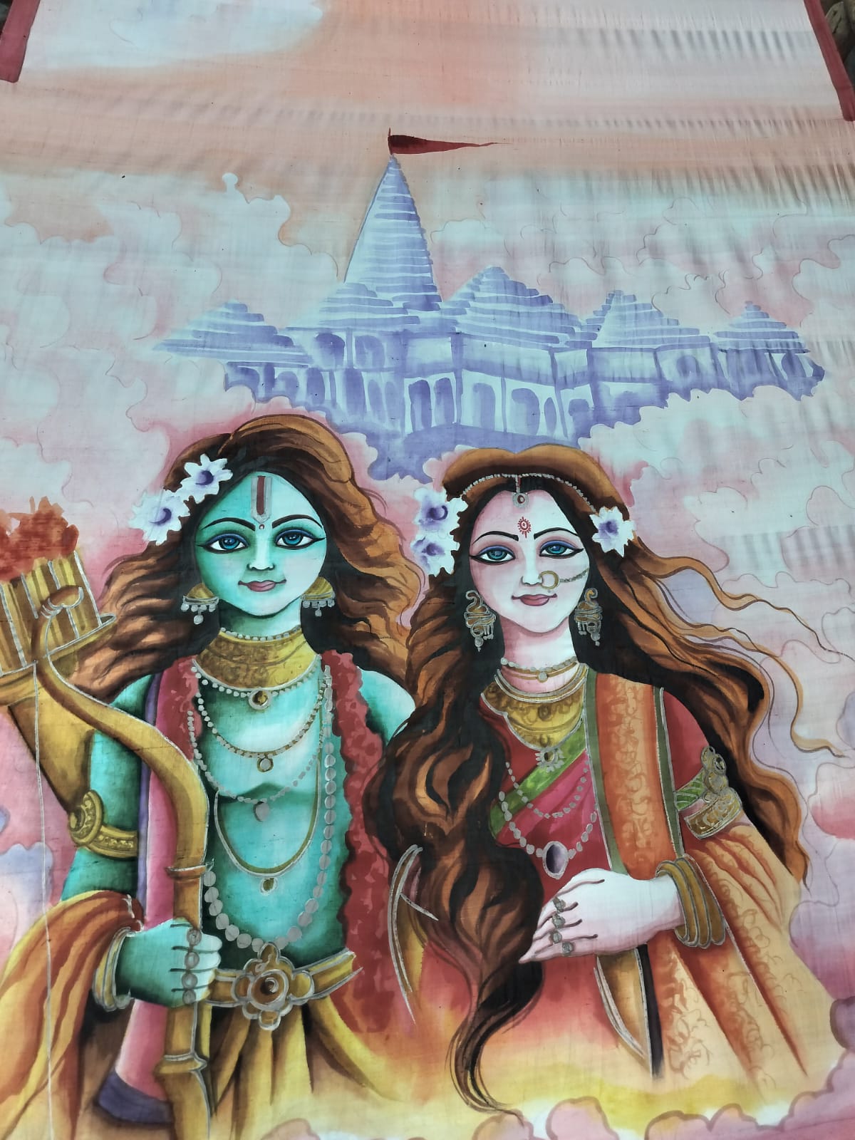 Special hand painted Bishnupuri silk saree