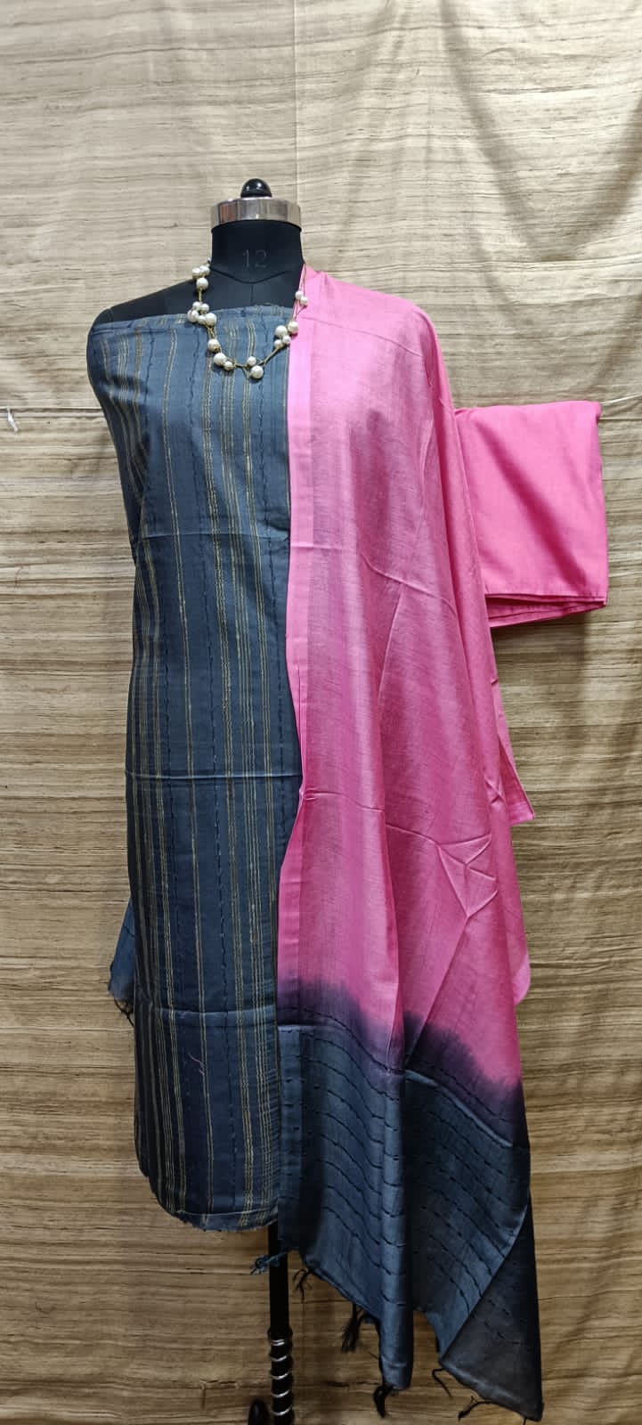 Semi Tussar Weaved Silk Suit Pieces