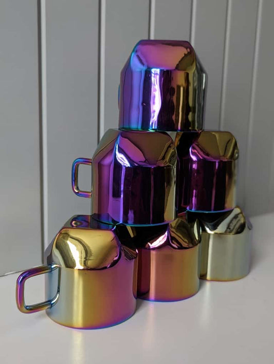 Rainbow Coated Steel Cup Set