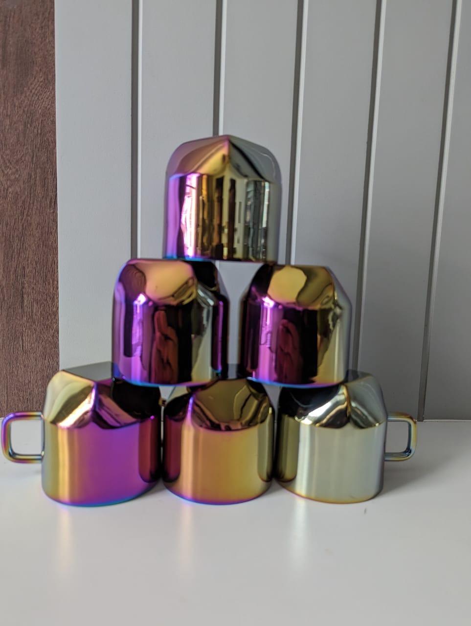 Rainbow Coated Steel Cup Set