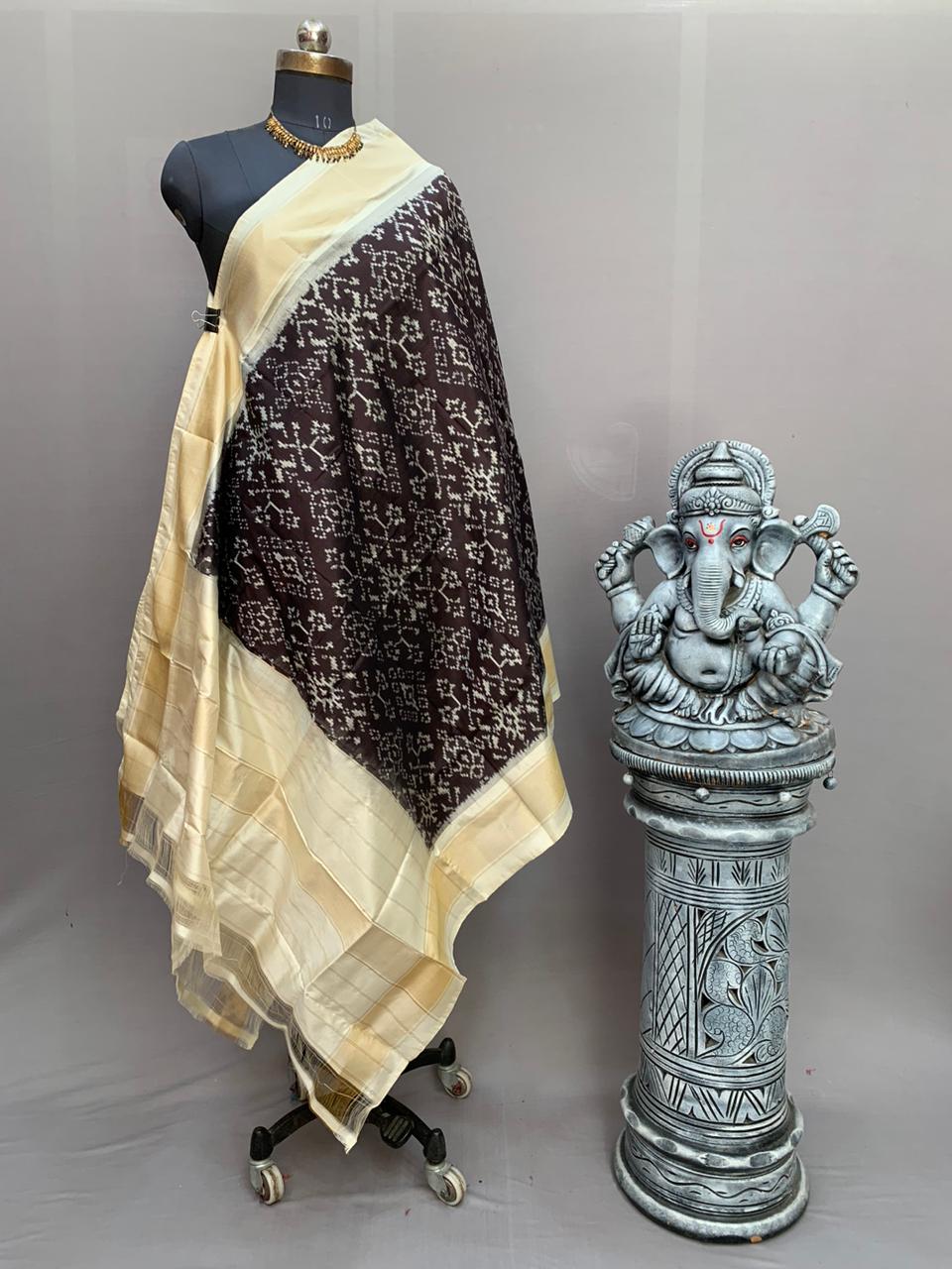 Pochampally Ikat Silk Suit Dupatta