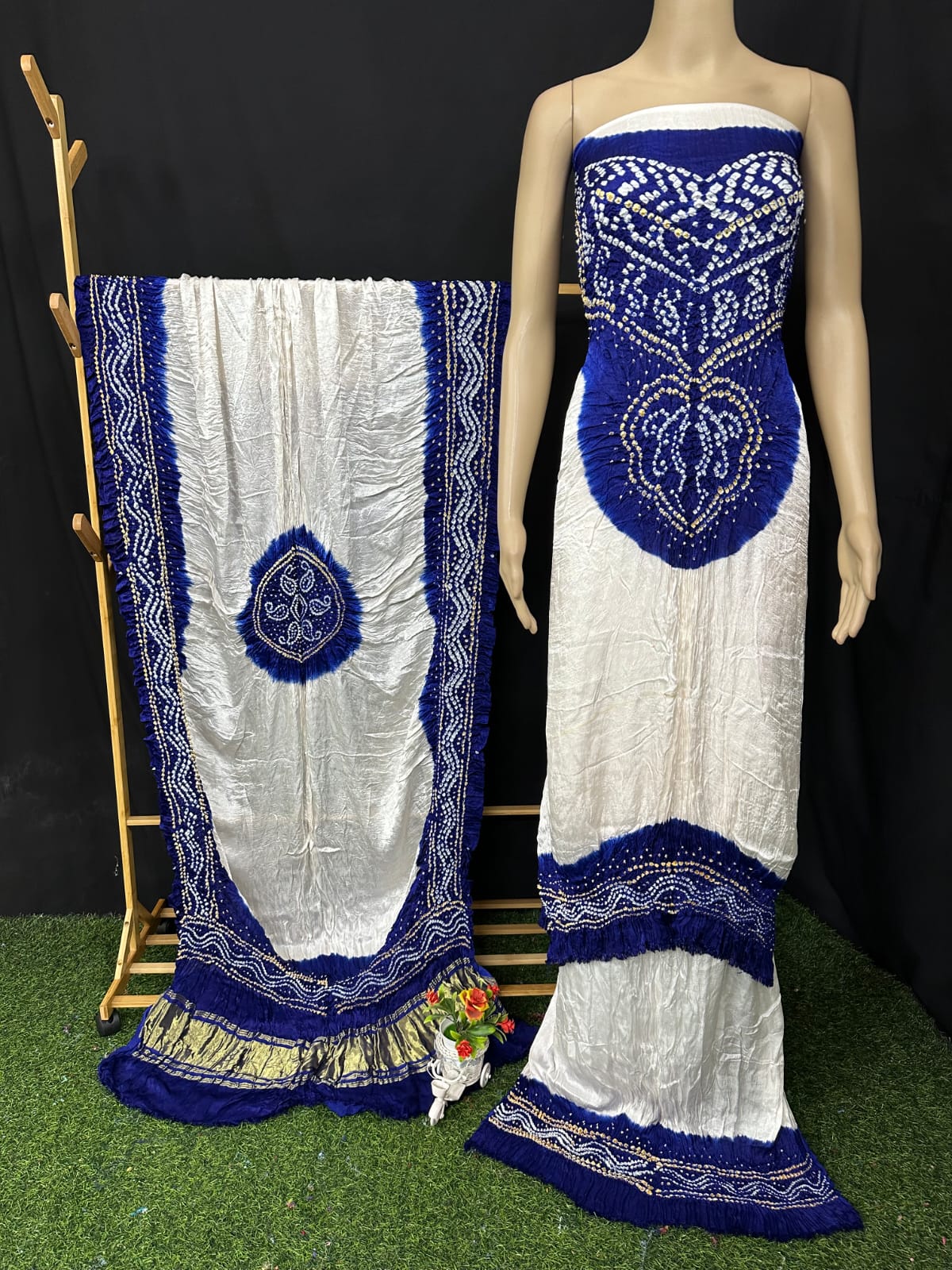 Pure modal silk Bandhani Suit Pieces