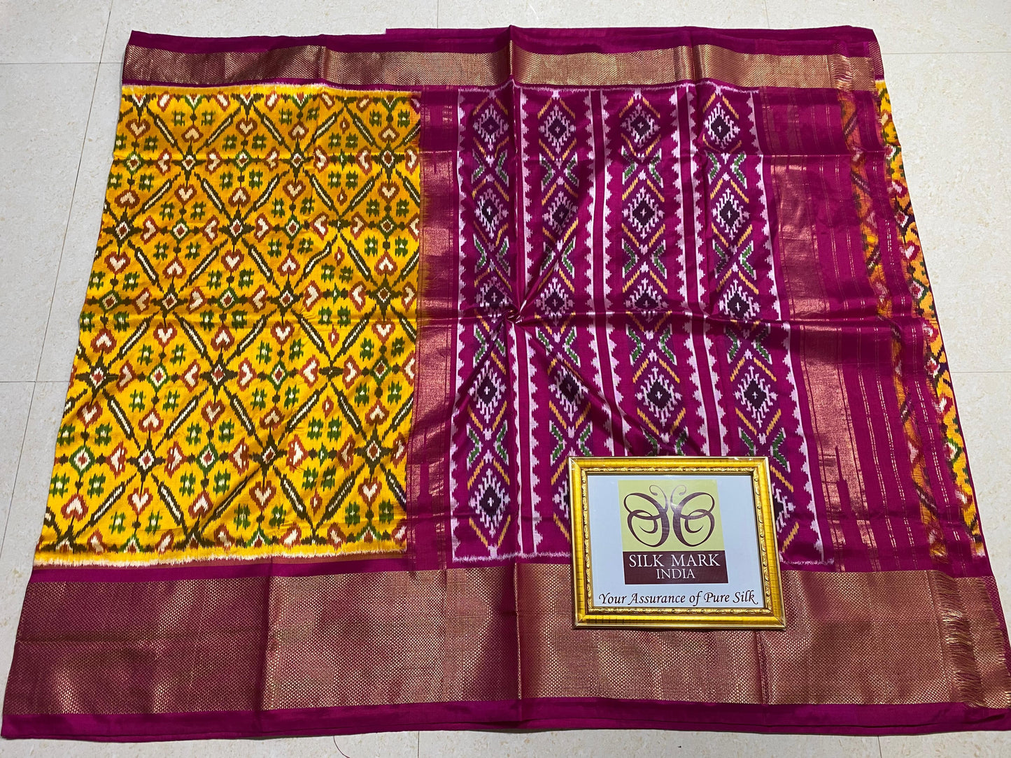 Double weaved kaddi border pattu sarees