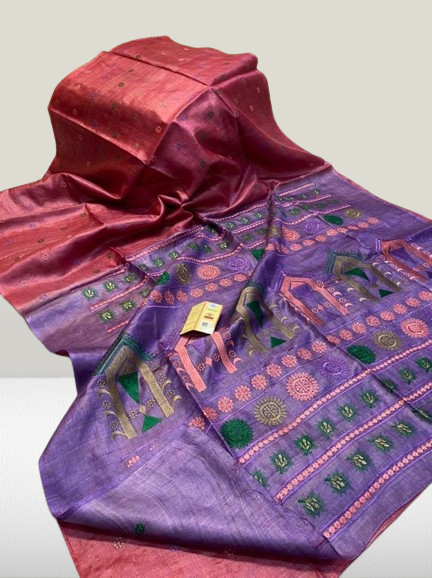 Pure Tussar Embroidered Saree