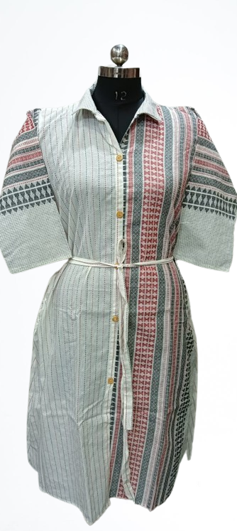 Begampuri long collar dress