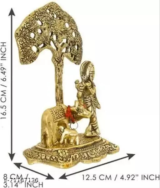 Handicrafts Krishna with Cow Decorative Showpiece