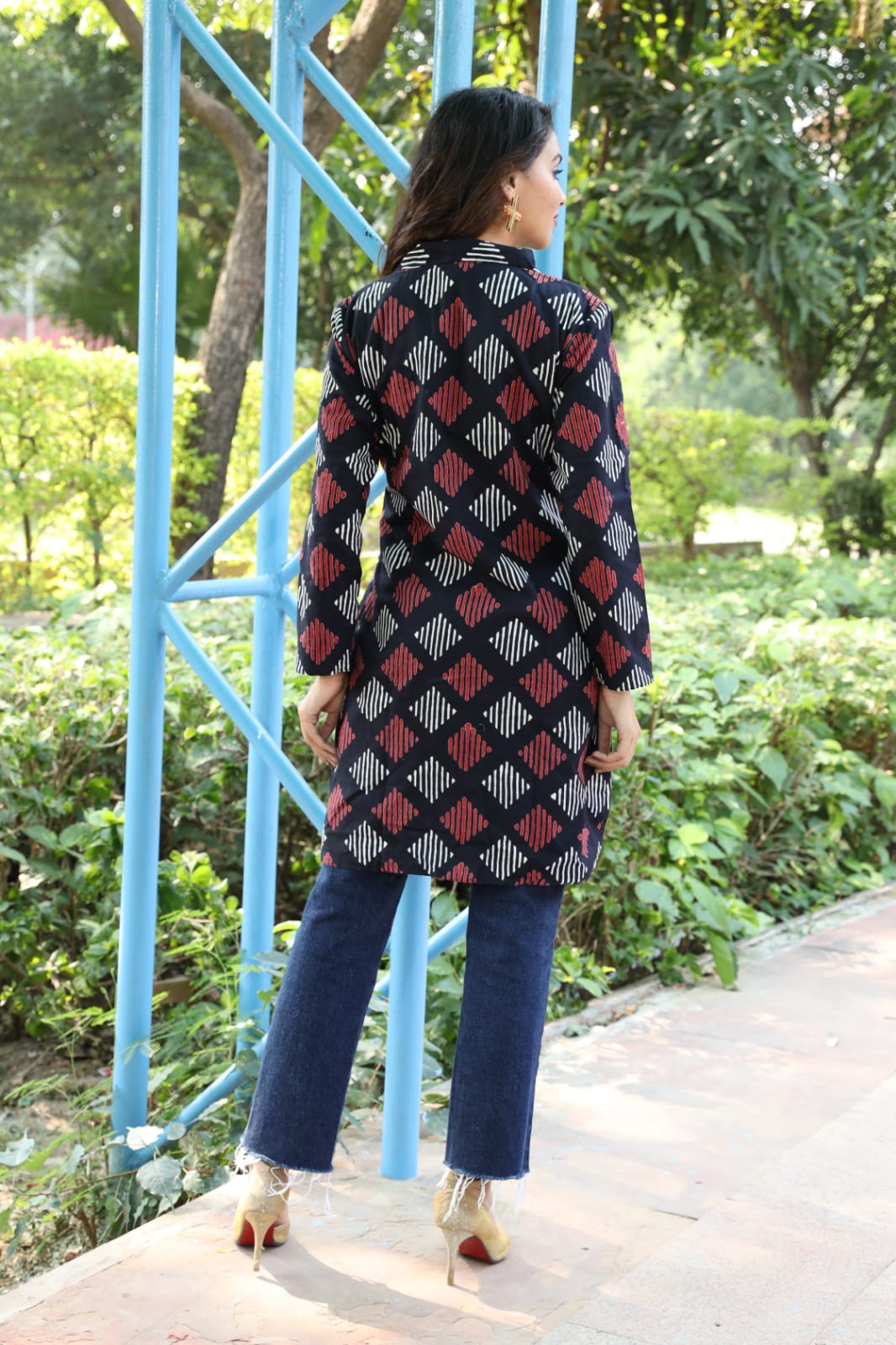 Couple's Bagru Hand Block Printed Double Layer Winter Jackets (Size 38-46 available)