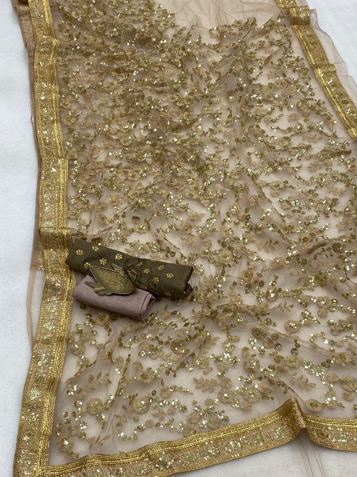 Mono Net Saree with embroidery