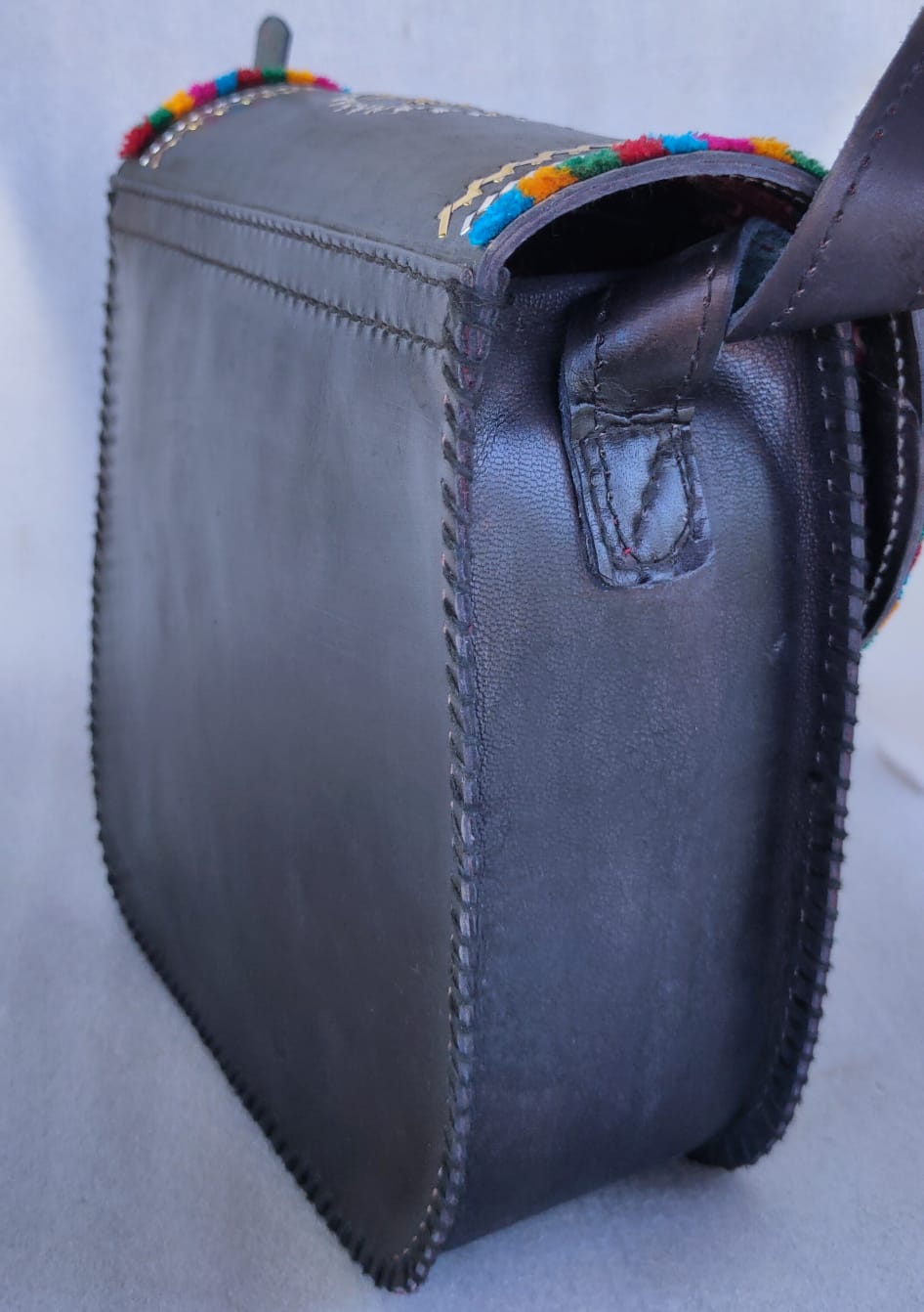 Handcrafted Zari Work Kutch Leather Sling Bag