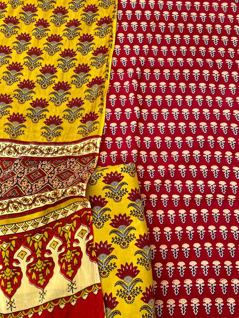 Ajrakh Block Printed Cotton Suits