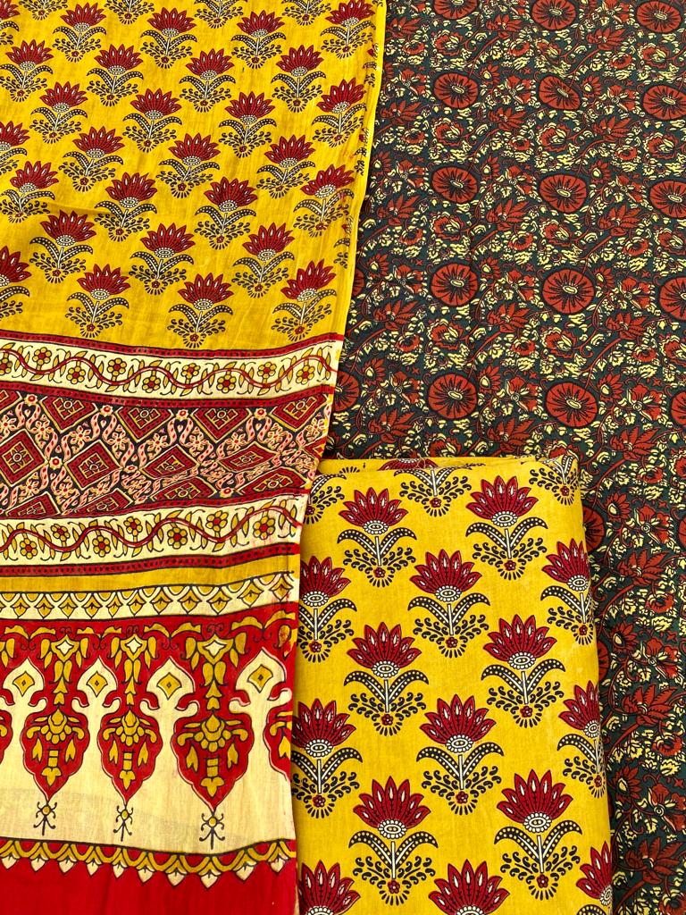 Ajrakh Block Printed Cotton Suits