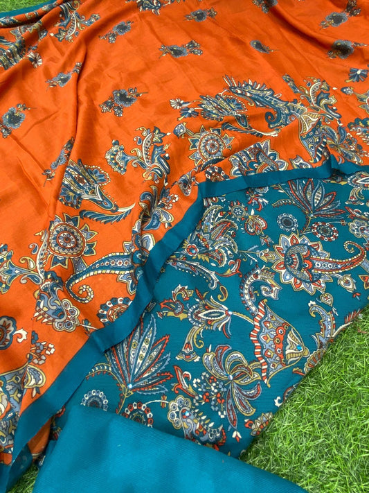 Pashmina Digital printed suits with Mirror work