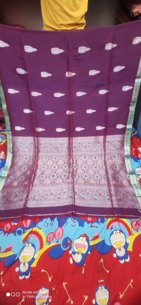 Cotton Linen Jamdani Saree
