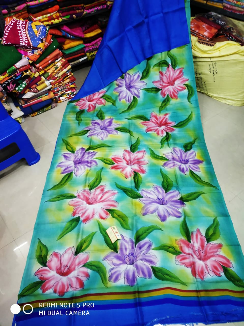 Kalamkari printed 3 Ply Bishnupuri Silk saree