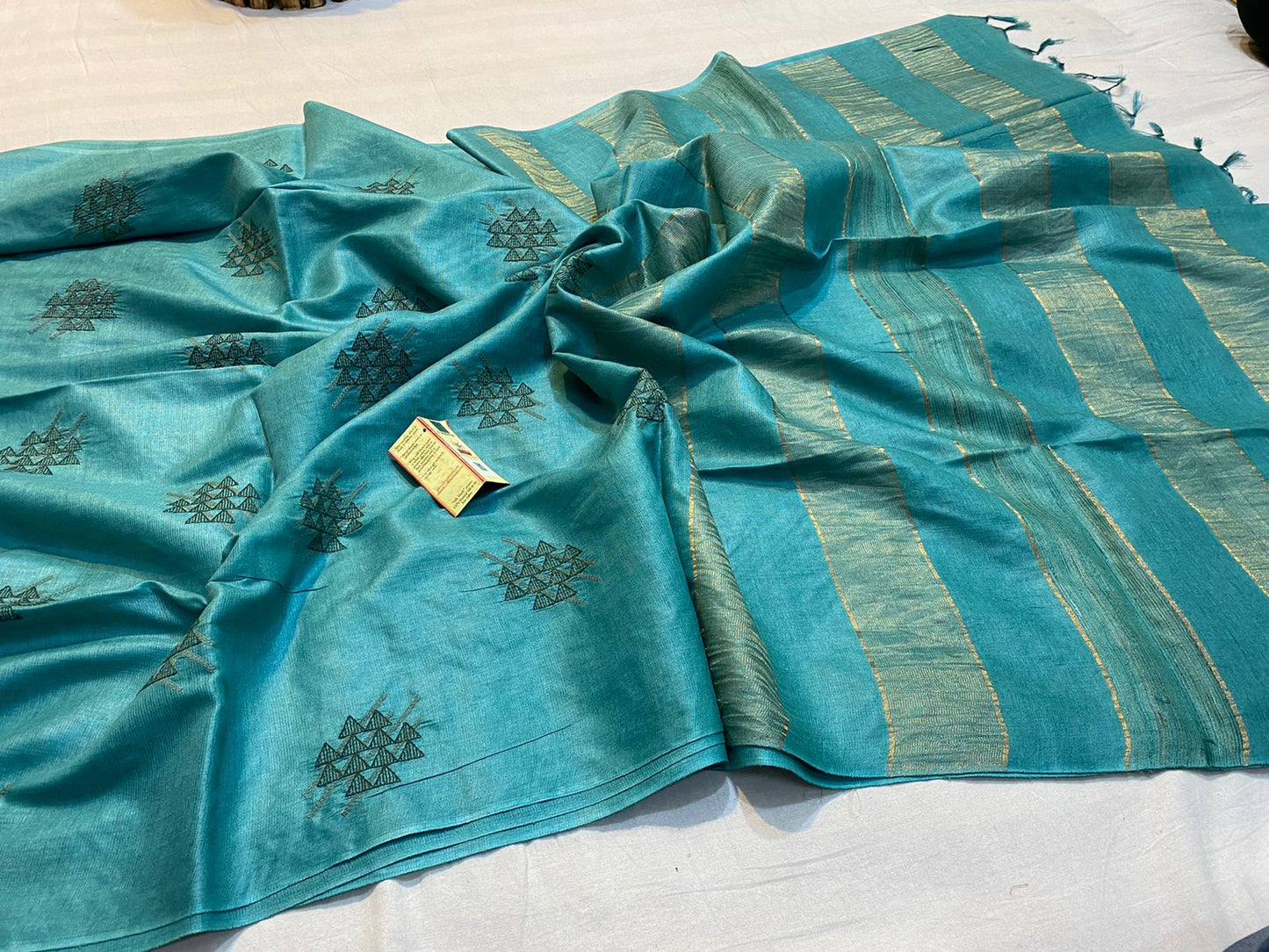 Semi Tussar Embroidered Saree