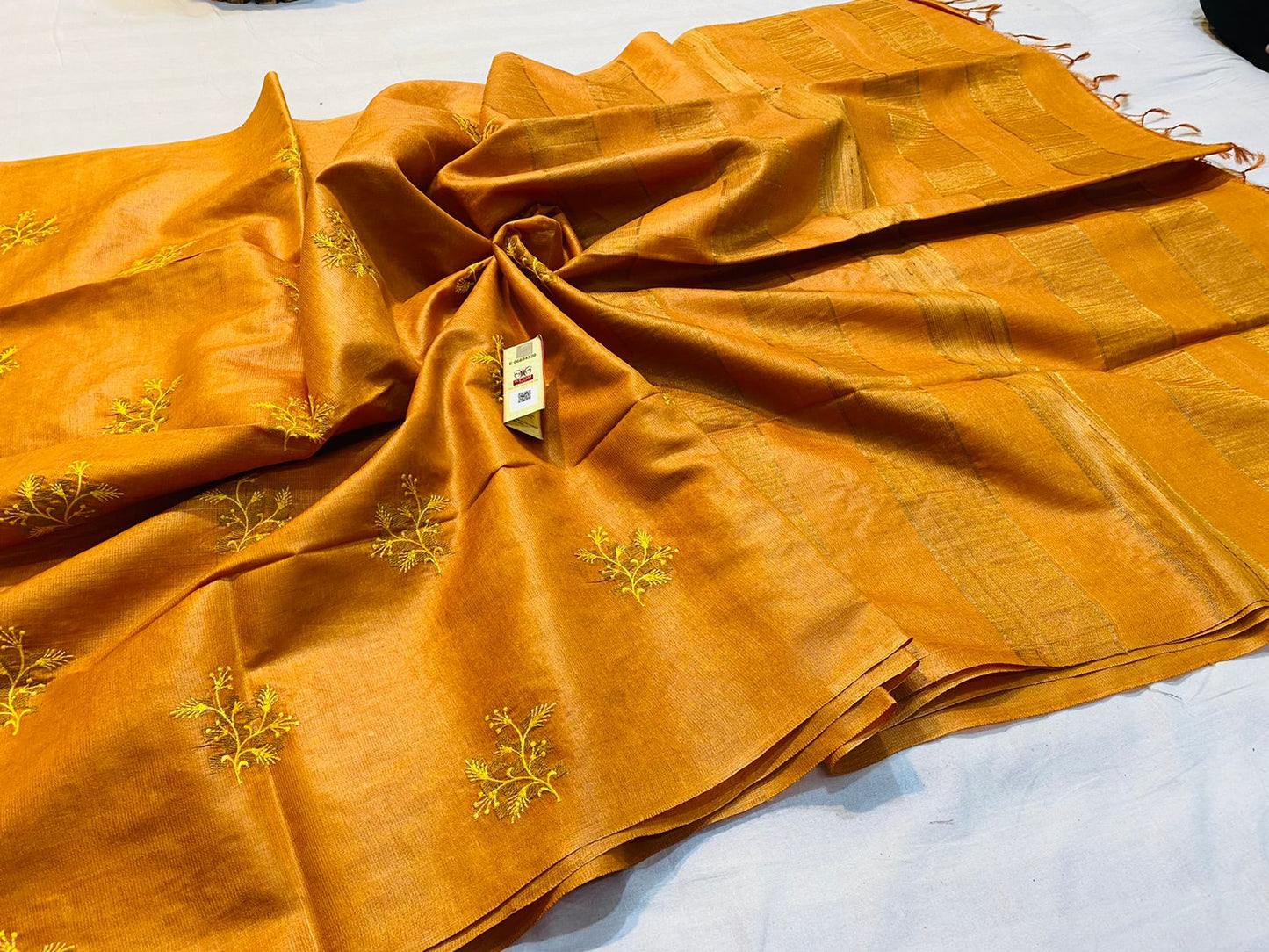 Semi Tussar Embroidered Saree