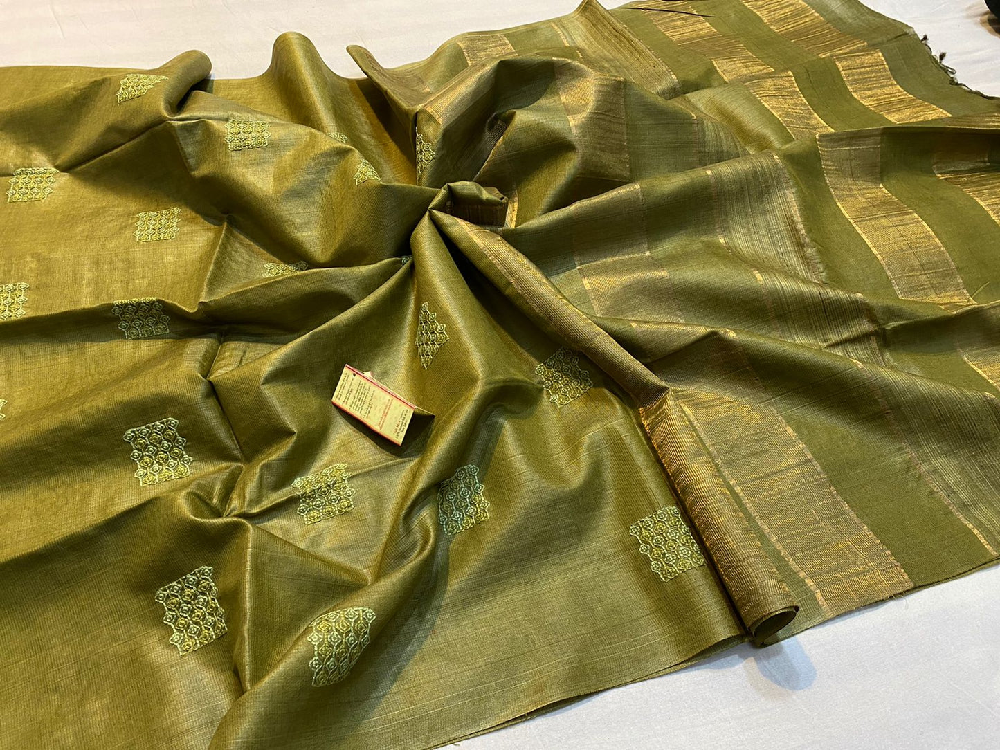 Semi Tussar Embroidered Saree