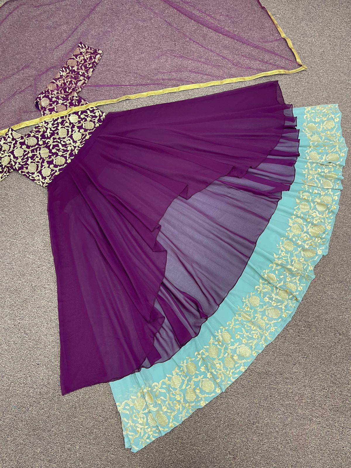 Western Top Lehenga with Embroidery