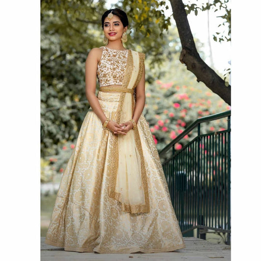 Kanjivaram Silk Zari Lehenga Choli and Dupatta