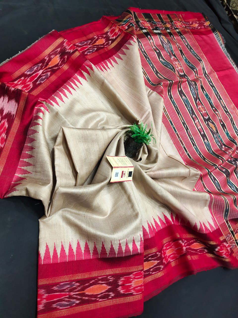 Pure Raw Silk Saree with Khapa Border